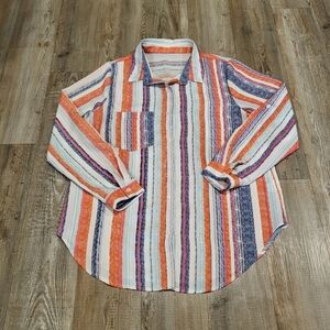 Unbranded Relaxed Fit Long Sleeve Button Down Shirt Womens Size Large